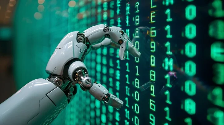 Artificial intelligence robot interacting with code - Free Robot Data Interaction Image - Robot, Technology, Artificial ...